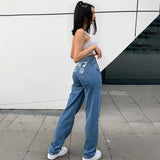 OOTDGIRL 2022 New Hip Butterfly Print Harajuku Fashion Y2k Jeans Women Streetwear Casual Baggy Straight High Waist Mom Denim Oversize 90S