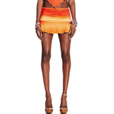 OOTDGIRL E-Girl Drawstring Mini Skirt Y2K Aesthetic Low Waist Slim Fit Streetwear Women Summer Sexy Irregular Ruffles Hem Short Skirt