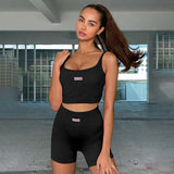 Ootdgirl  Pink Biker Shorts Crop Top Two Piece Set  Bodycon Tracksuit Women Loungewear 2 Piece Summer Matching Set C66-CE18