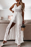 OOTDGIRL 2024 New Woman dress Lace Patchwork Sleeveless Hollow Jumpsuit
