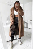 OOTDGIRL 2024 Fashion Woman style outwears Lapel Plush Long Coat
