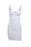 OOTDGIRL 2024 New Woman dress Low Cut Gathering Pack Hip Mini Dress