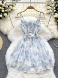 OOTDGIRL Breezy Blue Floral Summer Dress