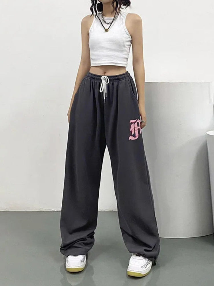 Ootdgirl Women Sweatpants Harajuku Baggy Hip Hop Joggers Streetwear Korean Fashion Y2k Female Wide Leg Trousers Casual Vintage