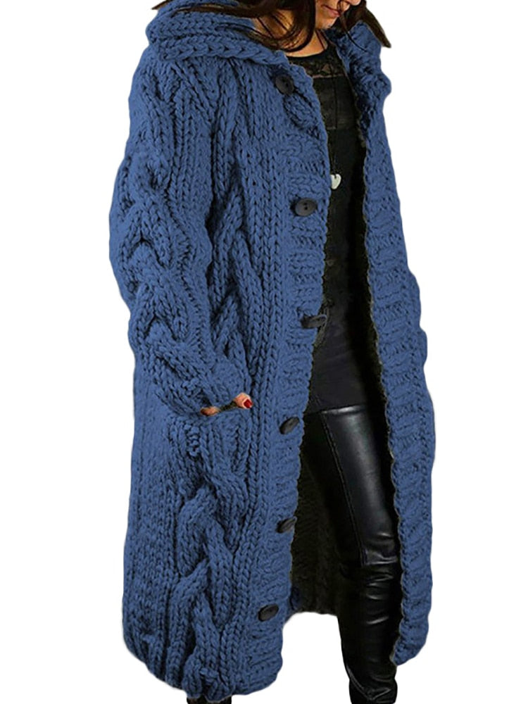 Ootdgirl  Vintage Winter Sweater Cardigan Twist 5XL Fashion Oversized Knitted Coat Female Long Cardigans Fashion Jackets New