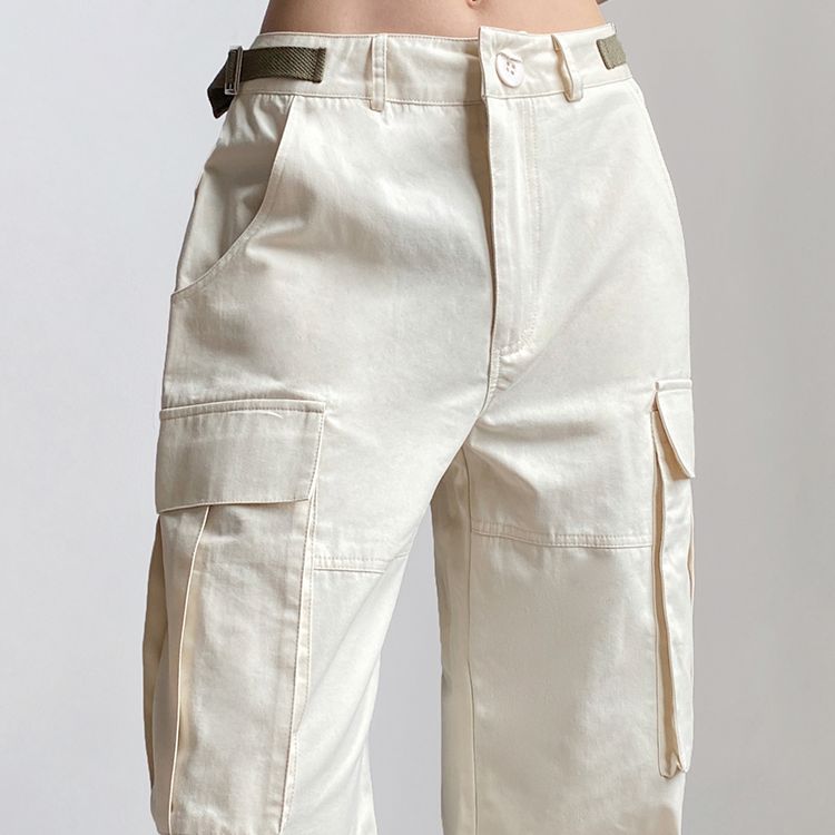 Ootdgirl  Women's Cargo Pants Pockets Y2k Streetwear Casual Cotton Baggy Wide Leg Trousers Summer Femme Loose Sweatpants Joggers