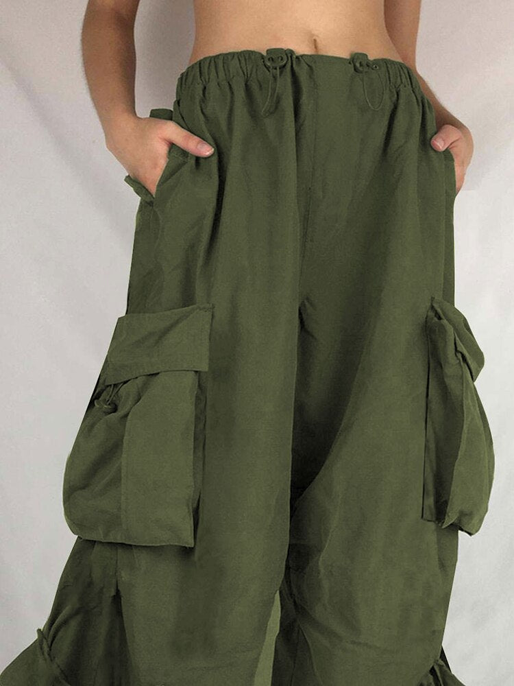 Ootdgirl  Oversize Cargo Pants Women's Streetwear Casual Baggy Big Pockets Wide Leg Trousers Y2k Summer Loose Sweatpants Joggers