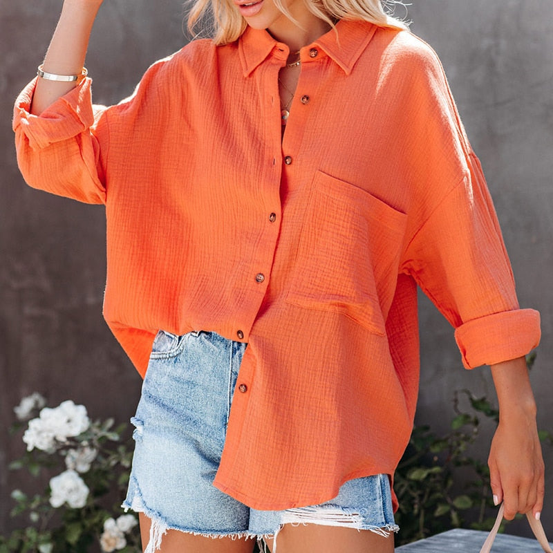 Ootdgirl Spring Summer Fashion Women New Patchwork Shirt Elegant Commute Contrast Lapel Buttons Cardigan Streetwear Ladies Casual Blouses