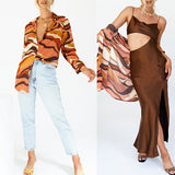 OOTDGIRL 2022 New Women Long Sleeve Shirts Button Down Lapel Abstract/Zebra Print Loose Fashion High Street Tops