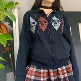 OOTDGIRL Cutest Mall Goth School Girl Sweatshirts 90S Vintage Grunge Zip Up Jackets Y2K Aesthetics Harajuku Grunge Coats Autumn Clothes