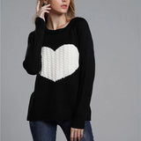 Ootdgirl  Heart Patchwork Lady's Sweater Casual Slim Pullover Female Clothes Knitwear Autumn Winter Cute Sweaters For Women