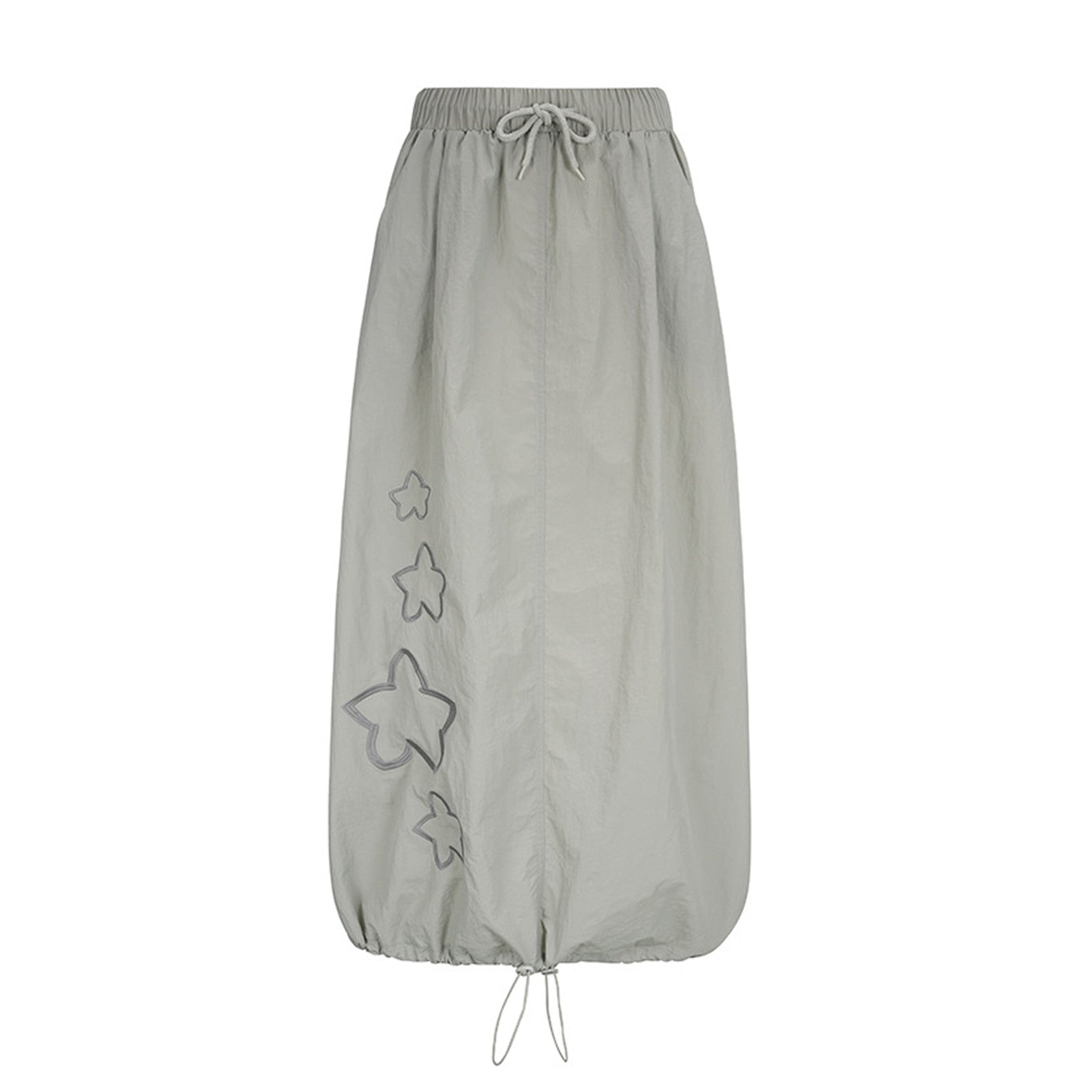 OOTDGIRL Retro Star Pattern Y2K Cargo Skirts Korean Fashion Harajuku Grunge Vintage High Waist Straight Skirt With Drawstring Hem Clothes