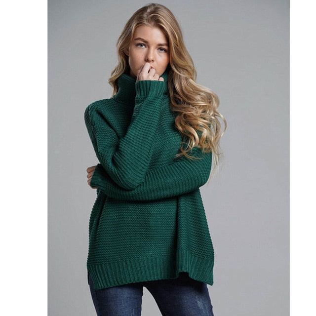 Ootdgirl  Fashion Woman Winter Sweater Knitwear Hot Sale 6 Colors Solid Women's Turtleneck Sweaters And Pullovers Jumper Sale