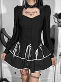 Ootdgirl Halloween Elegant Women Black Shirt Gothic Streetwear  Hollow Out Puff Sleeve Blouse Harajuku Bodycon Lady Autumn Casual Tops