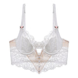 OOTDGIRL Romantic French Embroidery Lace Women's Bra Sweet Female Wedding White Bralette Sexy Hollow Out Bras Push Up Intimates