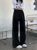 Ootdgirl Black Women Wide Leg Sweatpants Korean Fashion Y2k Hip Hop Style Baggy Sports Pants Casual Trousers Streetwear Oversized