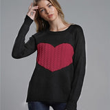 Ootdgirl  Heart Patchwork Lady's Sweater Casual Slim Pullover Female Clothes Knitwear Autumn Winter Cute Sweaters For Women
