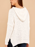 Ootdgirl  Womens Sweaters 2022 Winter Fashion Korean Style White Pullovers Knitwear Jumpers Solid Hooded Knitted Sweater Lady