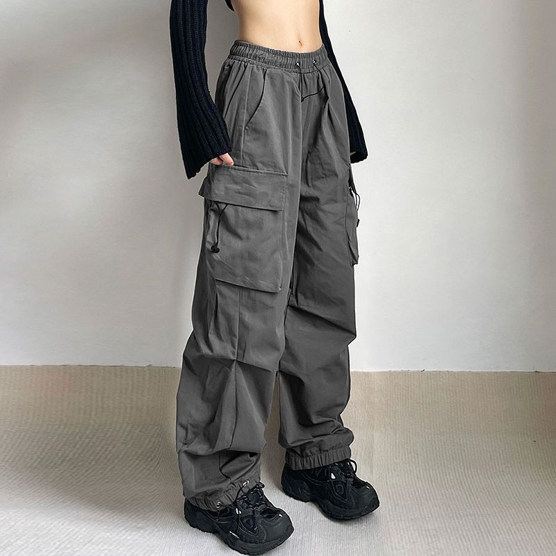 Ootdgirl Harajuku Oversized Cargo Parachute Pants Women Streetwear Vintage Y2k Hip Hop Wide Leg Joggers Baggy Sweatpants Techwear