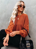 Ootdgirl  Bohemian Sweaters For Women Fashion Lantern Sleeve Vintage Pullovers Knitwear Holiday Slim Jumper Sweater Female New