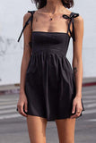 OOTDGIRL 2024 New Woman dress Solid Color Strappy A-Line Mini Dress