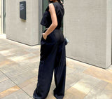 OOTDGIRL 2024 New Elegant Woman Tailored Vest and Pants Set Black Color - Noxlook