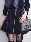 Ootdgirl Halloween Y2K Vintage Pleated Skirt Harajuku Grunge Star Zipper Red Plaid A-Line Skirt Gothic High Waist With Belt Punk Skirts
