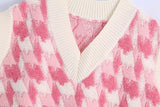 OOTDGIRL 2024 New Spring Autumn Women's  SweaterBubble Gum Pink Knit Vest