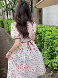OOTDGIRL 2024 new Midi dresses Floral Print Collared Dress, Elegant Short Sleeve Dress For Spring & Summer, Women's Clothing