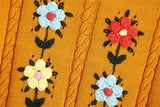 OOTDGIRL 2024 New Spring Autumn Women's  SweaterFlowers Embroidery Yellow Vest