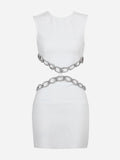 New women's hollow hot diamond sleeveless bandage dress banquet party dress