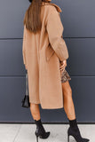 OOTDGIRL 2024 Fashion Woman style outwears Solid Double Breasted Lapel Long Coat