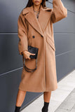 OOTDGIRL 2024 Fashion Woman style outwears Solid Double Breasted Lapel Long Coat
