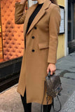 OOTDGIRL 2024 Fashion Woman style outwears Lapel Double Breasted Long Sleeve Coat