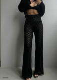 OOTDGIRL 2024 New Elegant Woman Openwork Summer Pareo Pants Black - Noxlook