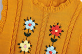 OOTDGIRL 2024 New Spring Autumn Women's  SweaterFlowers Embroidery Yellow Vest